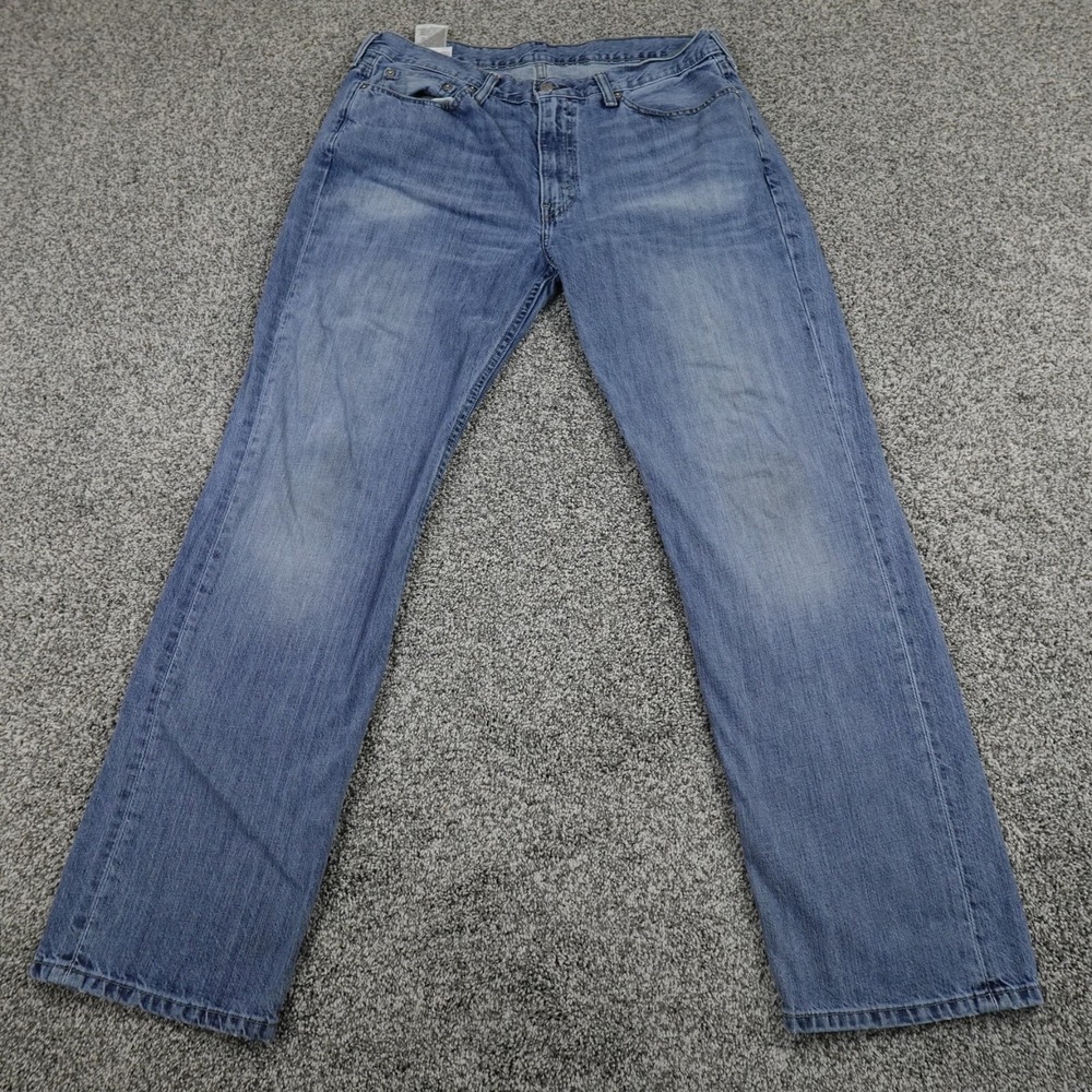 Levis Jeans Mens 36X32 Dark Blue Denim Pants 514 Straight Faded‎ Grunge Workwear